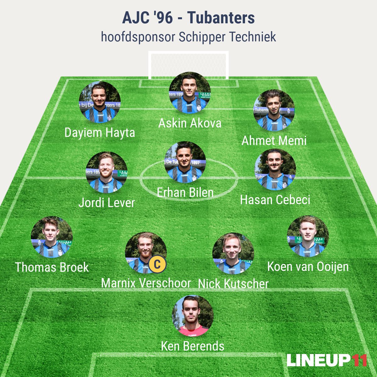 #lineup11opstelling voor vanmiddag tegen AJC '96. Aanvang 14:00 uur