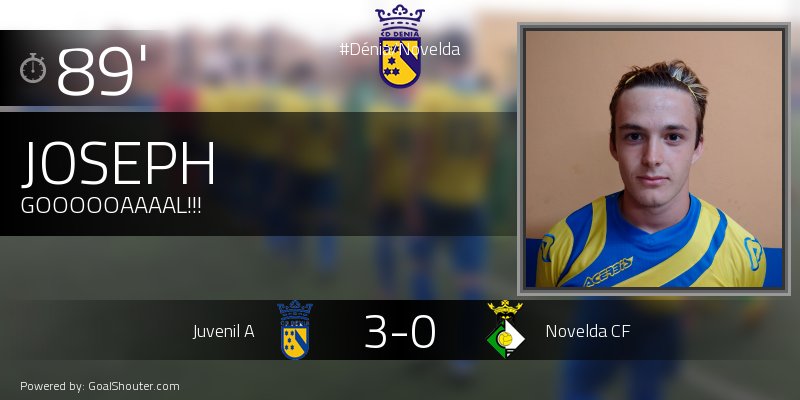 89° #Dénia/Novelda 3-0: Gol! Joseph (<a href="/cddenia/">CD Dénia</a>) ha marcat! goal.sh/m/72hjw222b