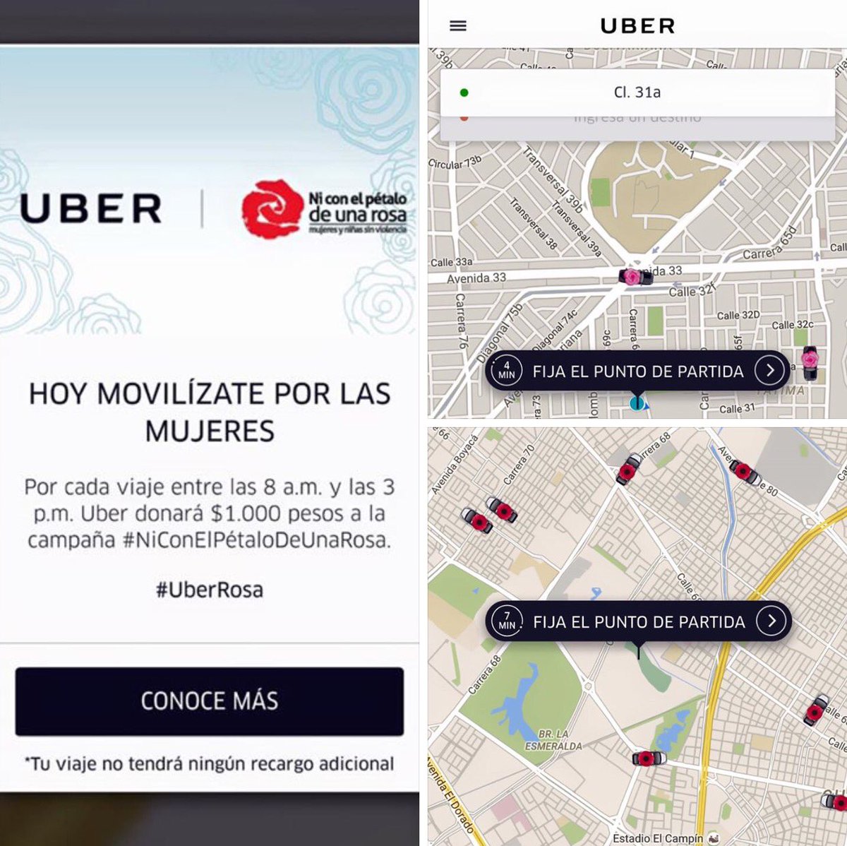 Celebramos el Día de la Madre vistiéndonos de #UberROSA. Hoy donaremos mil pesos por cada viaje a <a href="/niconelpetaloof/">Ni con el Pétalo de Una Rosa</a>