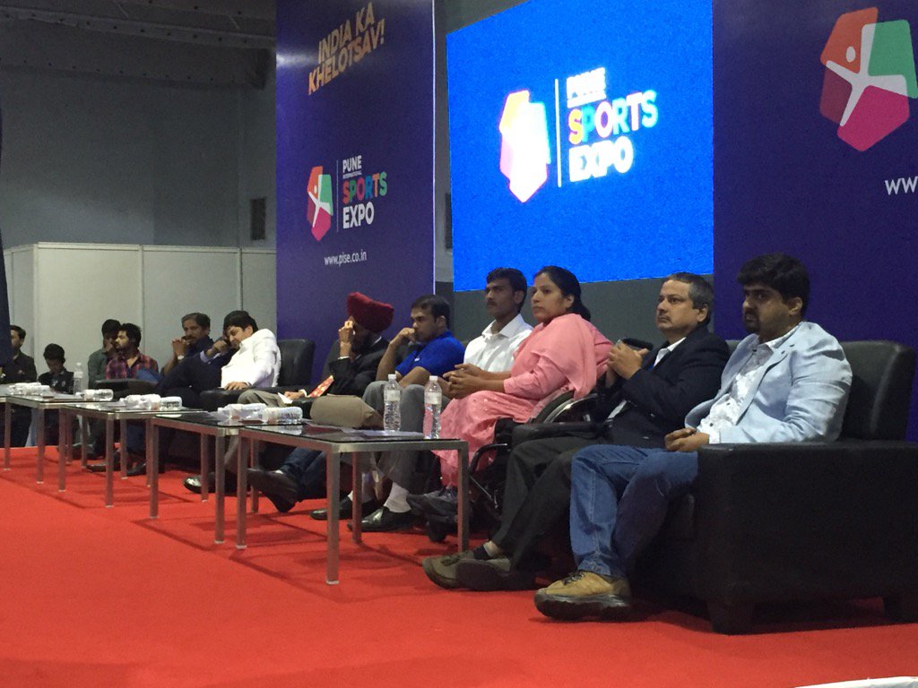 PISE2016's tweet photo. #LegendsOnly #Paralympics #Champions on stage with @vishwajeetkadam and Padmashri Milkha Singhji https://t.co/Xh6kiUS0YY