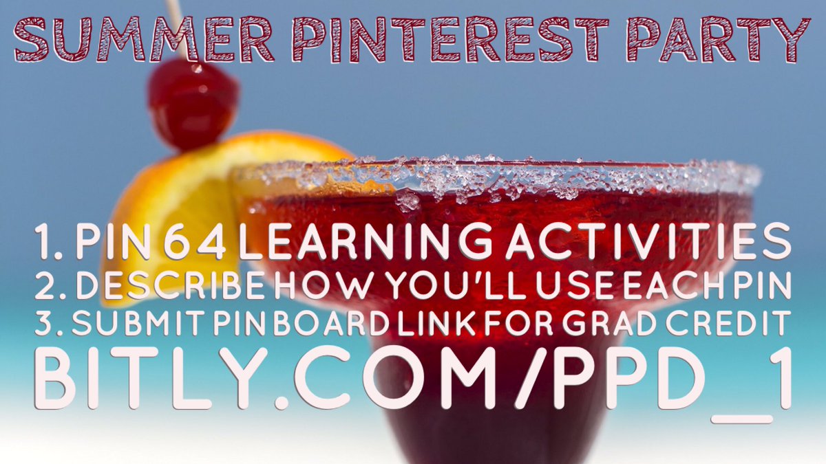 RandallSampson's tweet photo. Summer Pinterest Party  w/ friends! #PinterestPD for grad credit https://t.co/EHiJl7QONC #SunChat https://t.co/USofTs5WJT