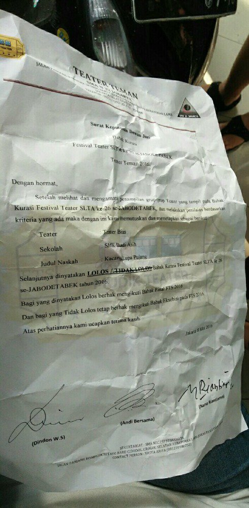 Karena proses tidak pernah berhenti dan selamat berjuang lebih keras lagi.