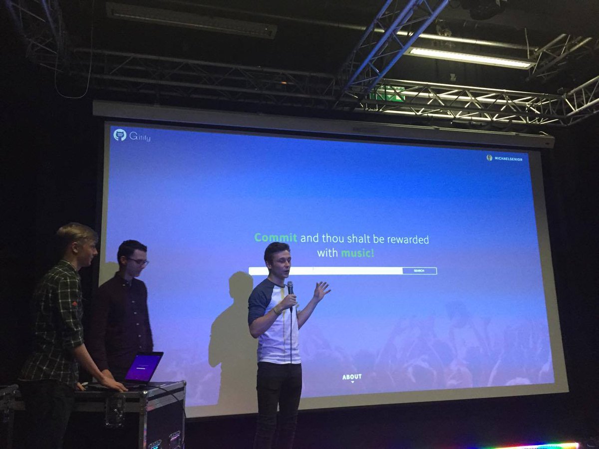 MLHacks's tweet photo. Gitify rewards the number of commits you push to @github at a hackathon with music requests! #AnvilHack #AnvilHackII https://t.co/kiOWGGQdcc