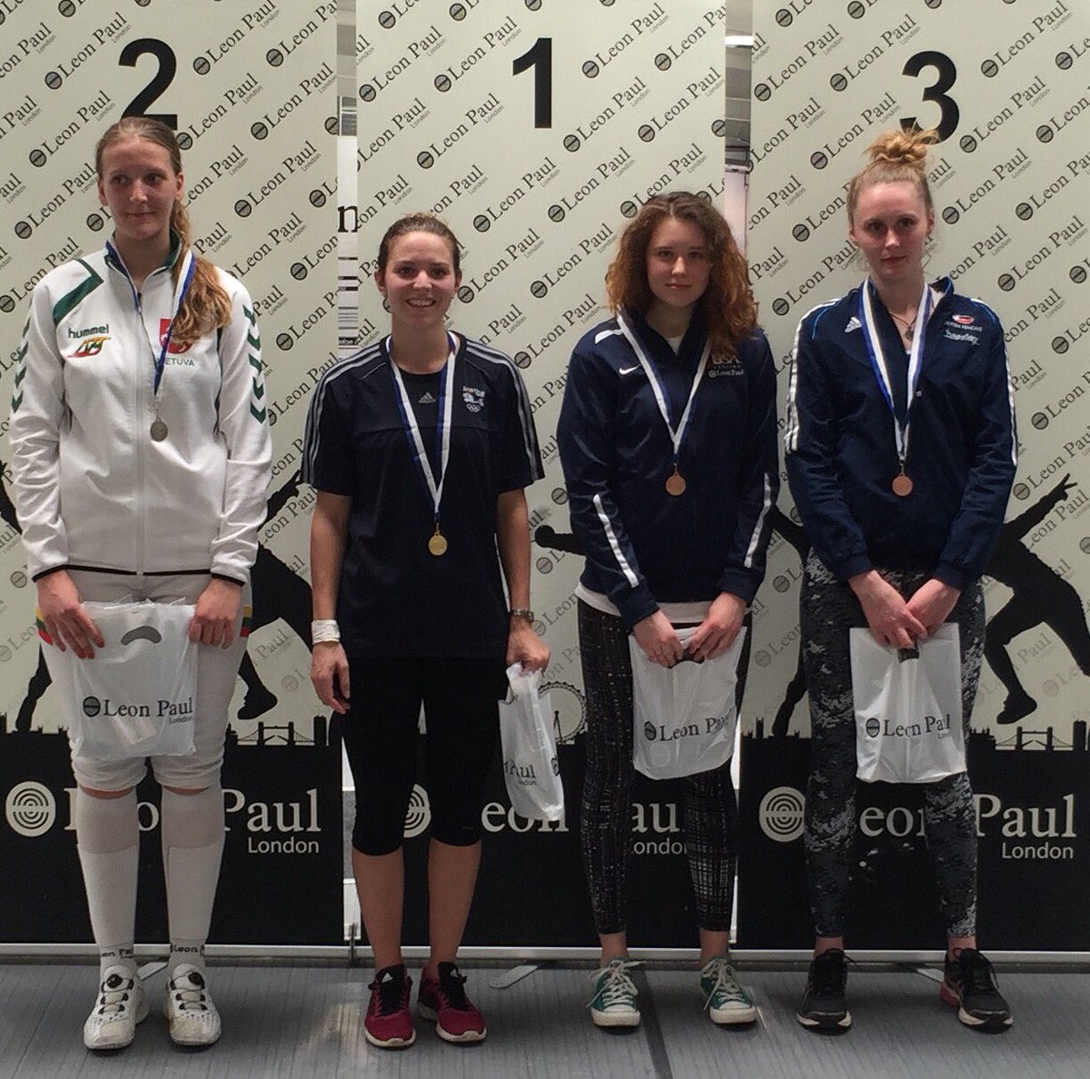 Cole Cup WE Satellite. 1st Lawrence GBR, 2nd Bajorunaite LTU, =3rd Bochenkova USA &amp; Smith GBR #britishfencing #fie