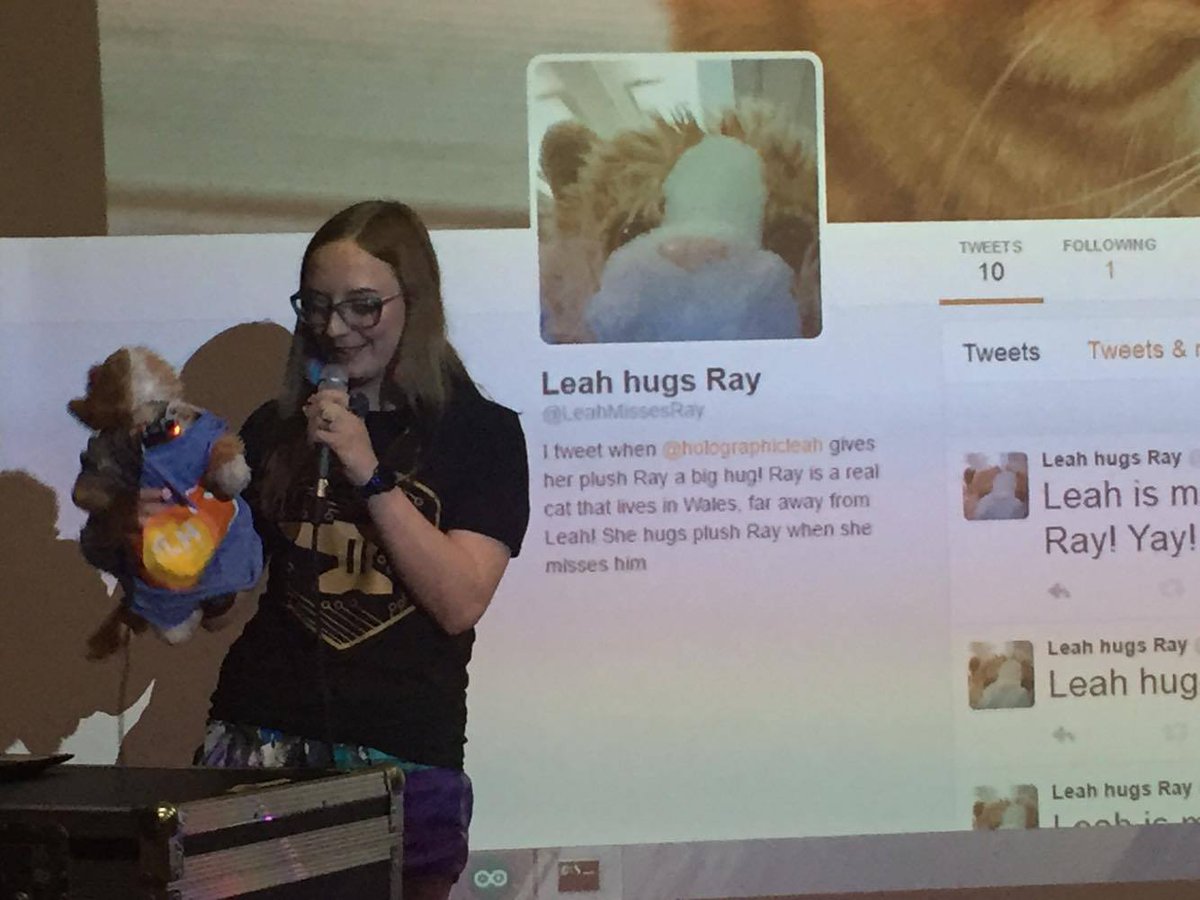 MLHacks's tweet photo. .@holographicleah, a first-time hacker, has built @LeahMissesRay! Super cute. #AnvilHack #AnvilHackII https://t.co/6UyNsf0ukc