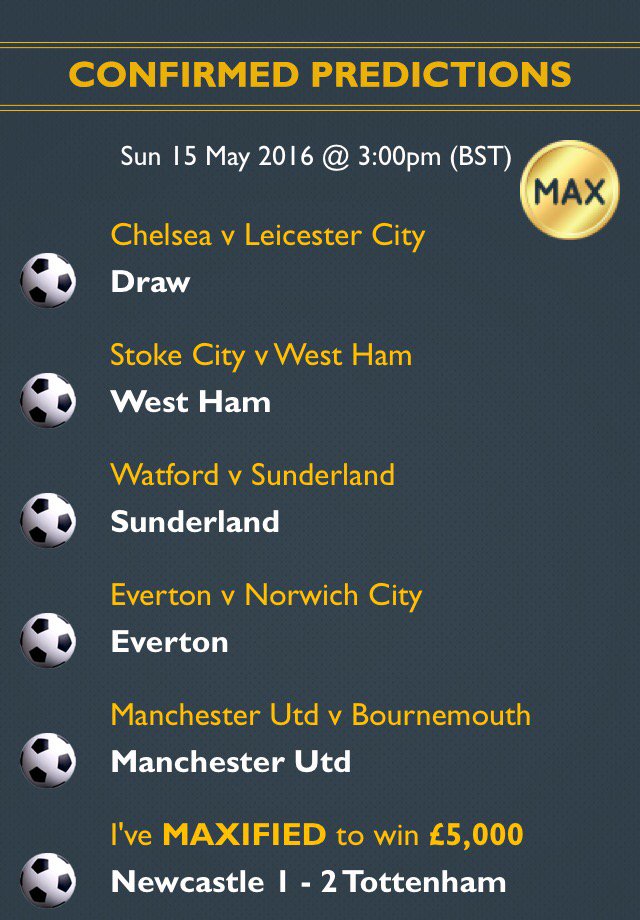 2SportBetting's tweet photo. See my #EPL predictions for @uMAXitFootball. Predict FREE &amp; WIN weekly cash prizes https://t.co/X9HZslJ5L9 https://t.co/ruI1pk1sIP