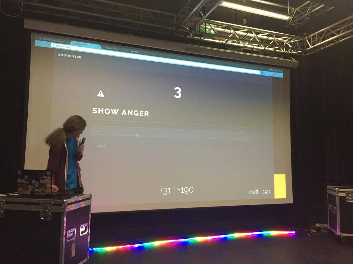 MLHacks's tweet photo. https://t.co/JIYUwgpUG8 is a machine-learning game. We have a live game going on stage! #AnvilHack #AnvilHackII https://t.co/XEygXdHQlQ