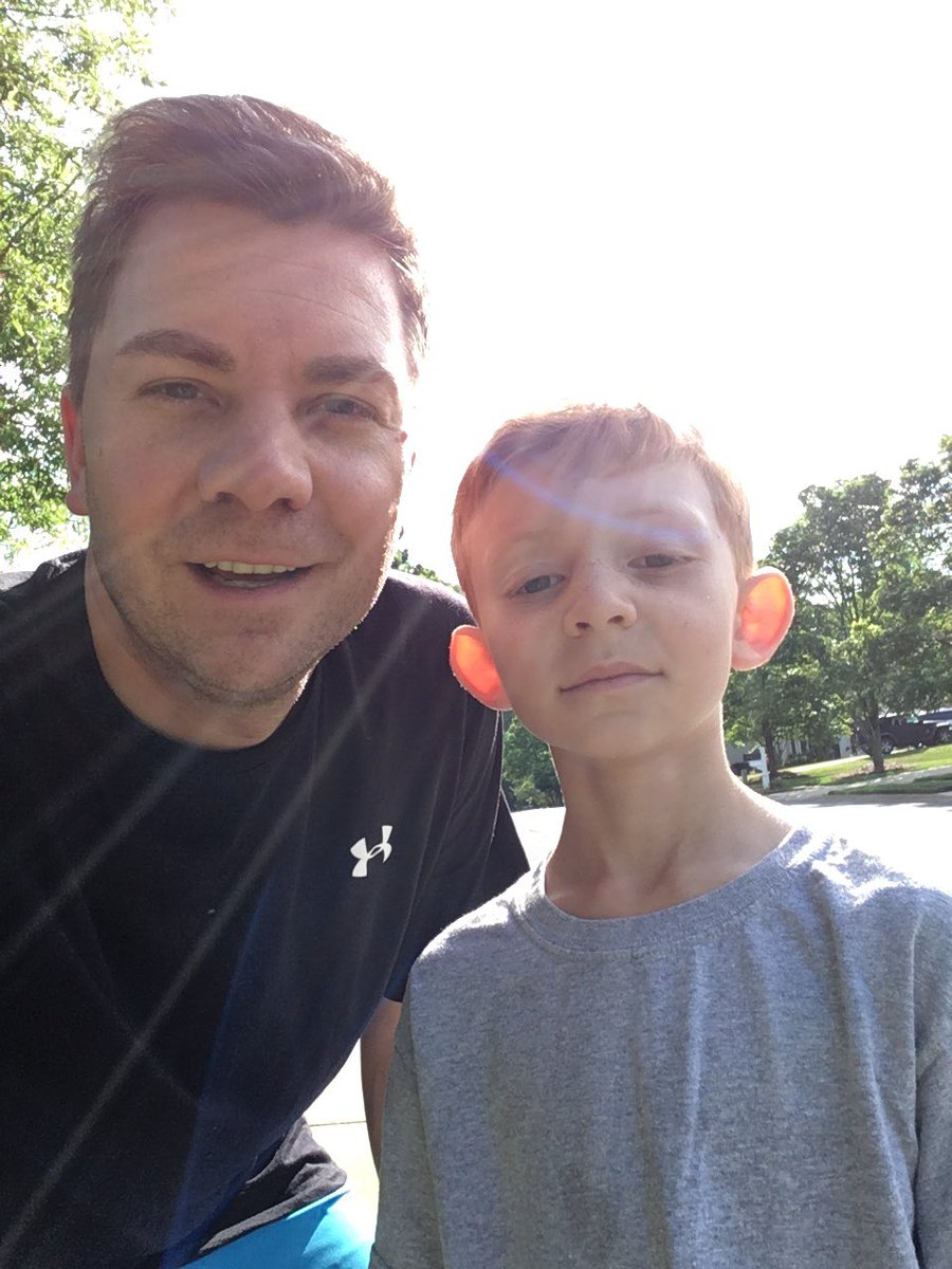 DerekJamesTV's tweet photo. Training for @89SteveSmith's @SteveSmithFDN Lace Up Son Family 5k...Tyler's 1st 5k Race on Memorial Day. #runningkid https://t.co/LcOaFNrlwh