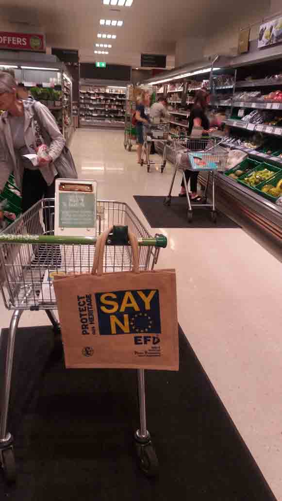 FrackingH's tweet image. Shopping this morning # Vote Leave # Brexit # @frackfreemps