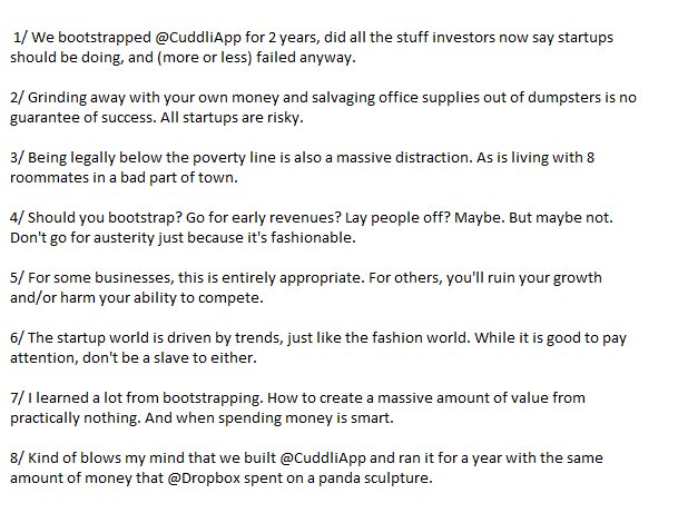 TIFFProphet's tweet photo. Is austerity appropriate for your startup? Don't do it just because it is trendy. Bootstrapping is a mindset. https://t.co/YL9afQjIYs