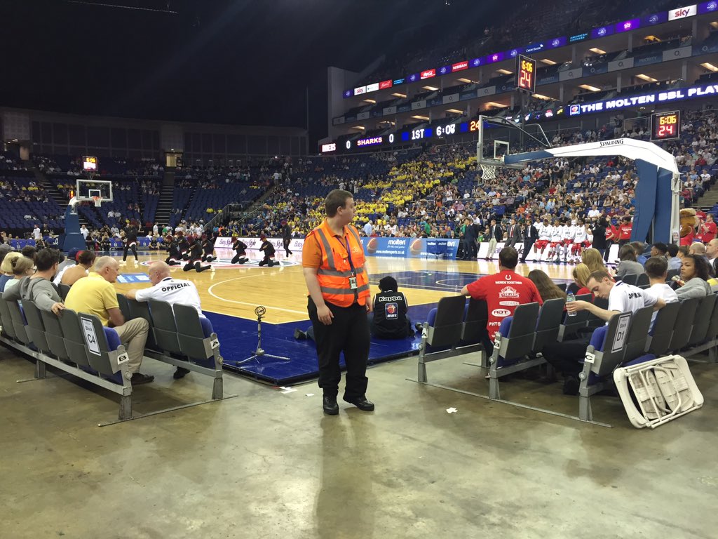 mikebreakfast's tweet photo. The stage is set @BBLofficial final @RidersBball vs @sharksbball2015 and @HoopsAid https://t.co/tsSKbPj7UN