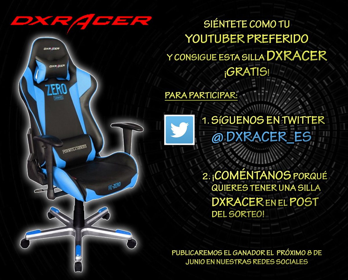 DXRacer_ES's tweet photo. No hemos podido esperar más, el #sorteo de tu futura #DXRacer comienza hoy, anunciaremos el ganador el 8 de junio. https://t.co/zyTOjboUsU
