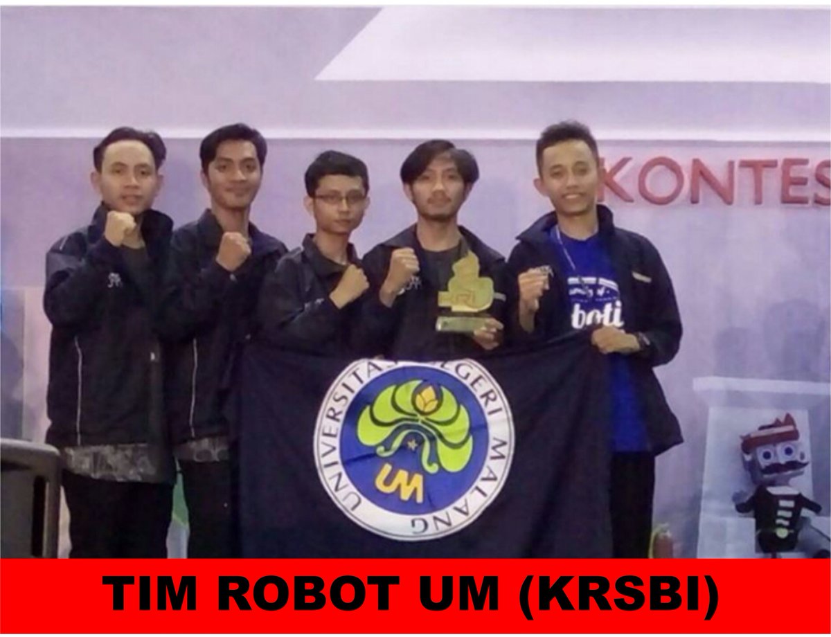 Selamat &amp; Sukses untuk tim Robot UM
atas keberhasilanya lolos ke KRI tingkat Nasional.
pada kategori KRSBI.