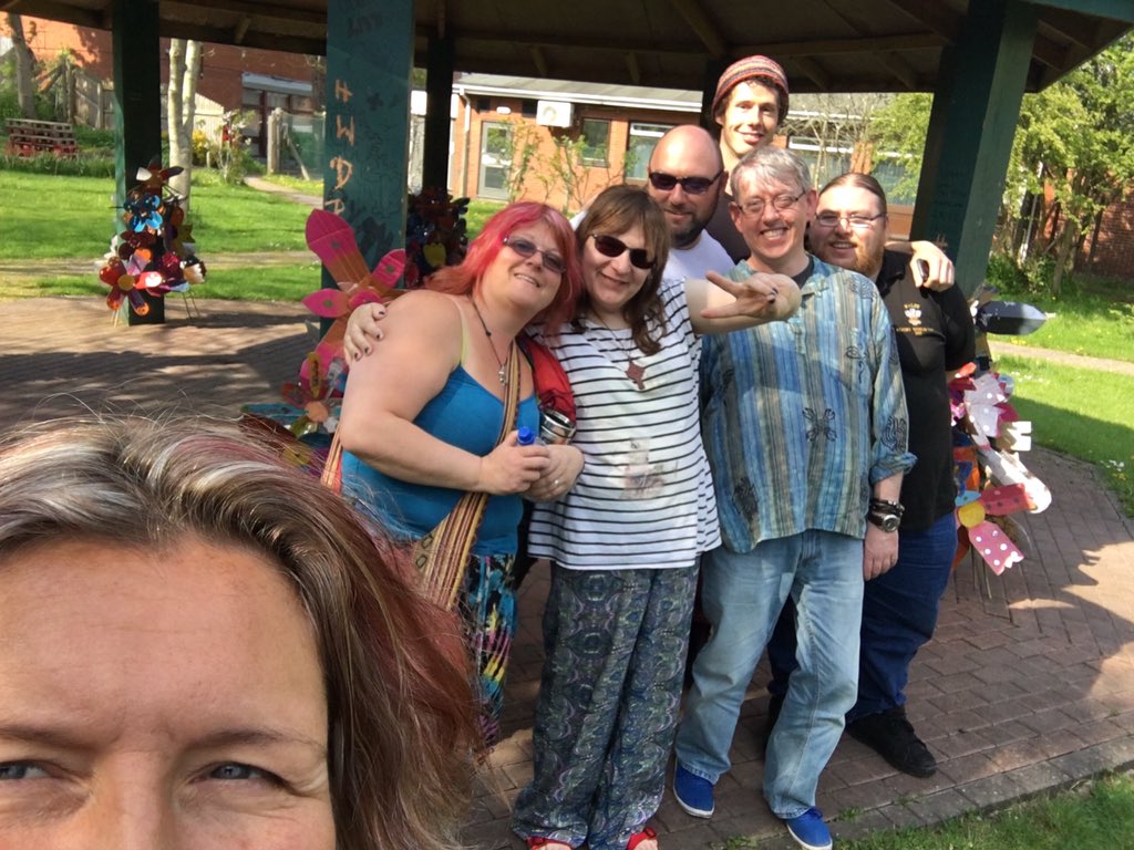 DiversityWales's tweet photo. Festival debrief meeting in the Community Gardens! #NEWDF16 https://t.co/ZdXzrDVFma