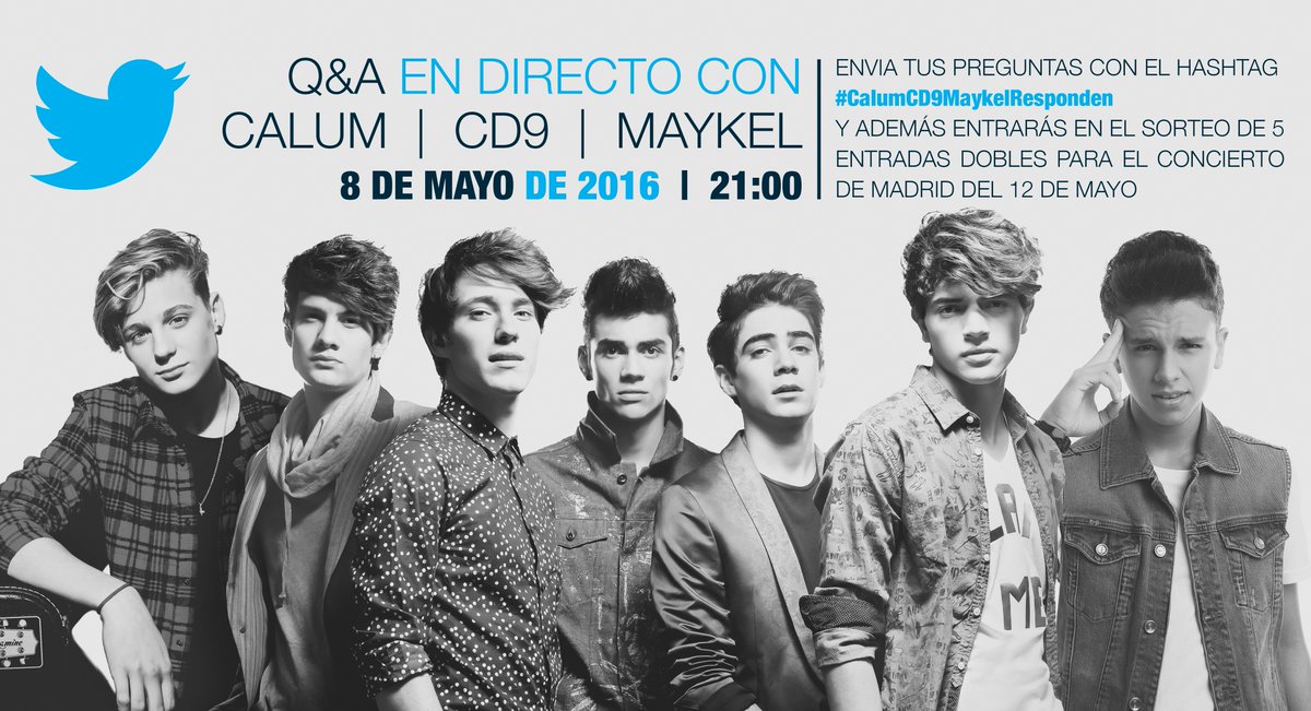 CD9's tweet photo. A las 21:00 hrs. estaremos contestando sus preguntas con el hashtag #CalumCD9MaykelResponden @TwitterSpain https://t.co/jt3QYgUncn