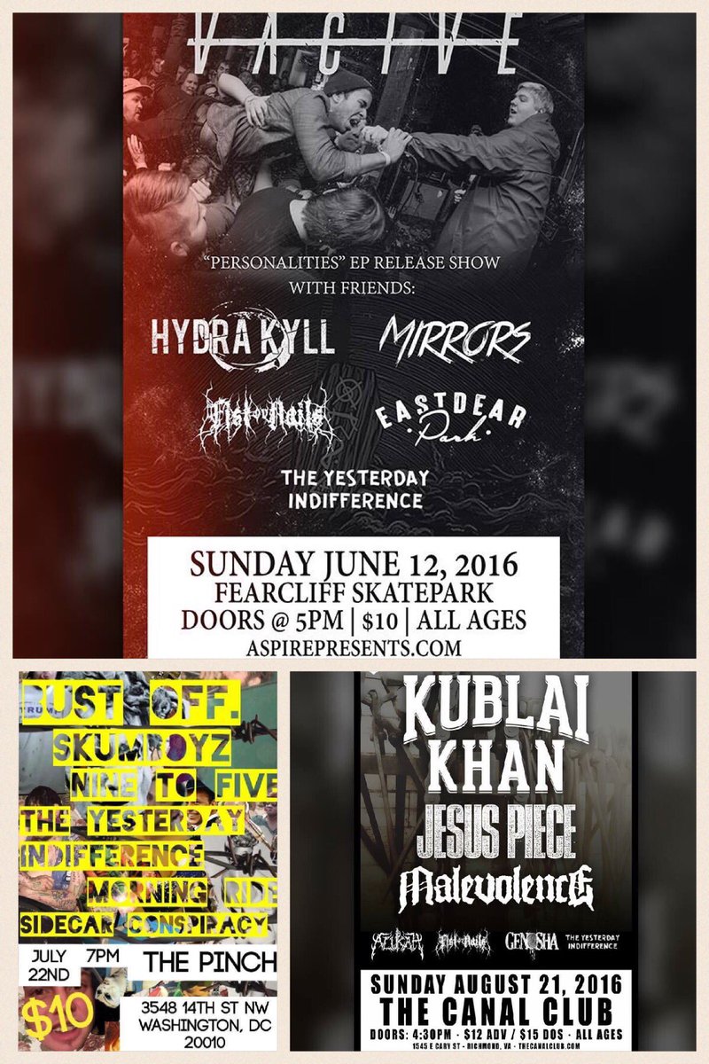 Jarvis_VA's tweet photo. Here are a few shows we have booked for this summer! 

We have more to announce soon.
T.Y.I // 2016 https://t.co/C0Tg6woTp1