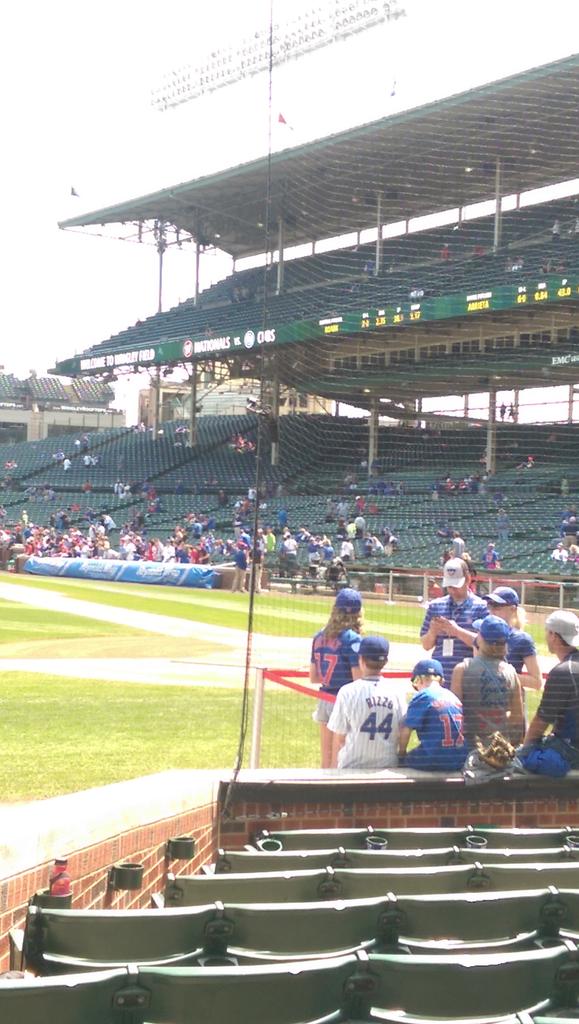 maridethjs's tweet photo. My first effort today. Cubs' dugout is always left field side! So.am sitting behind them and not the Nats. Oh well https://t.co/Ml0BxDIKX1