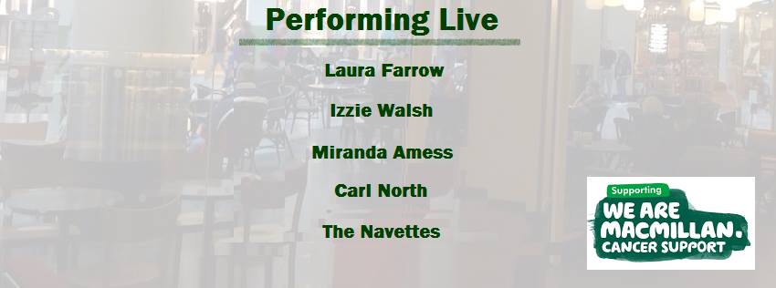StarbucksExsq's tweet photo. Acoustic performances at Starbucks on 12th May 2-5pm in aid of raising money for Macmillians Cancer Research. https://t.co/CW0cbKTpUX