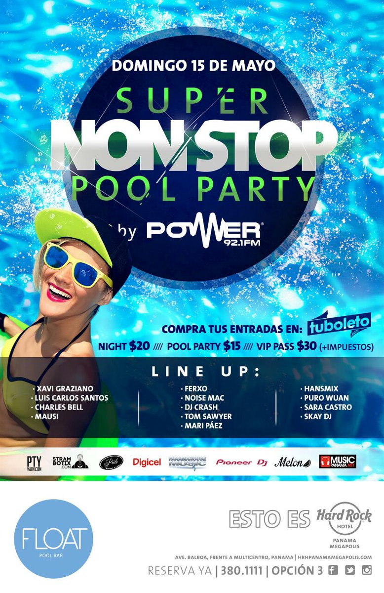 LuisCaSantos's tweet photo. Próximo domingo 15, estaré en el #SuperNonStopPoolParty de @Power921 en el @HRHPanamaMega con mi #ElectricSoundsLive https://t.co/yS7xDNCCei