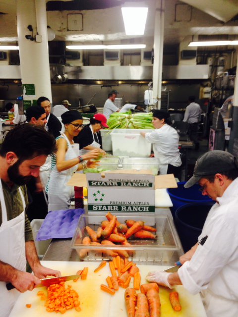 Check out all the amazing surplus veg chopped by our awesome friends <a href="/GPfood/">Great Performances</a>. #feeding5000NYC