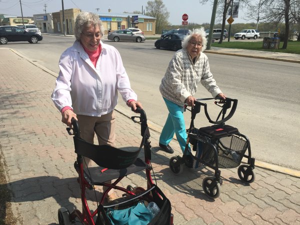 SelkirkRecord's tweet photo. 103-year-old Olive Adams and her 82-year-old daughter walked in today's #MothersDay Walk/Run in #SelkirkMB today. https://t.co/qeodpWq4QT
