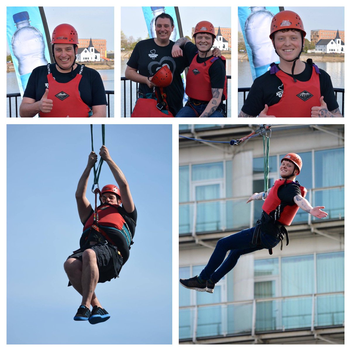 powerpixuk's tweet photo. Great to meet @WyburnWayne at #Zipwire #Challenge raising money for @PGTrust #cardiffbay @CardiffTimes #funformoney https://t.co/8oHHv6iJ2P