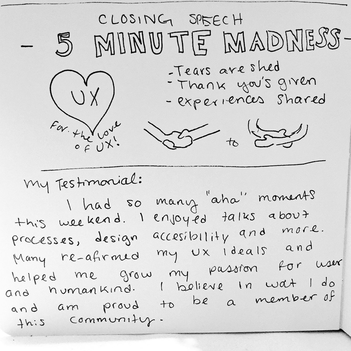 JessitheQueen's tweet photo. Feeling compelled to share my first timer @IAsummit testimonial #inspired #fiveminutemadness #iasnotes #ias16 https://t.co/7rX12DmAJH