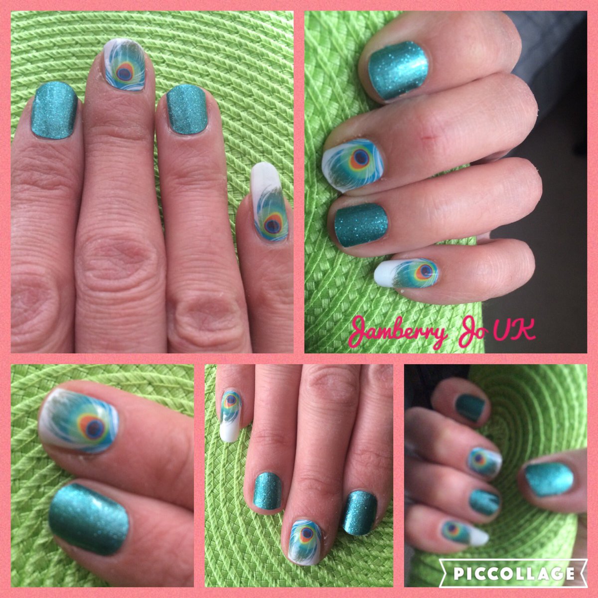 jamberryjouk's tweet photo. loving the simple 1 colour wraps so glittery and shiny, I've gone for 'Jaded' &amp; 'shake your tail feather' accents 😍 https://t.co/0Gml7jc2i9