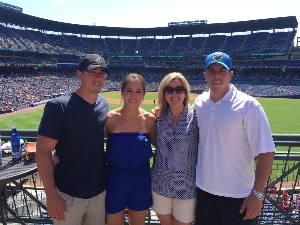 Having fun at the Braves game. Missed you  Brittney!!!!