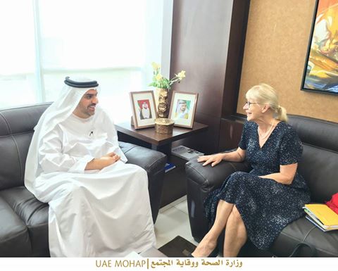 استقبل سعادة الدكتور محمد سليم العلماء وكيل وزارة الصحة ووقاية المجتمع سعادة ريتا سوان سفيرة فلندا في الدولة