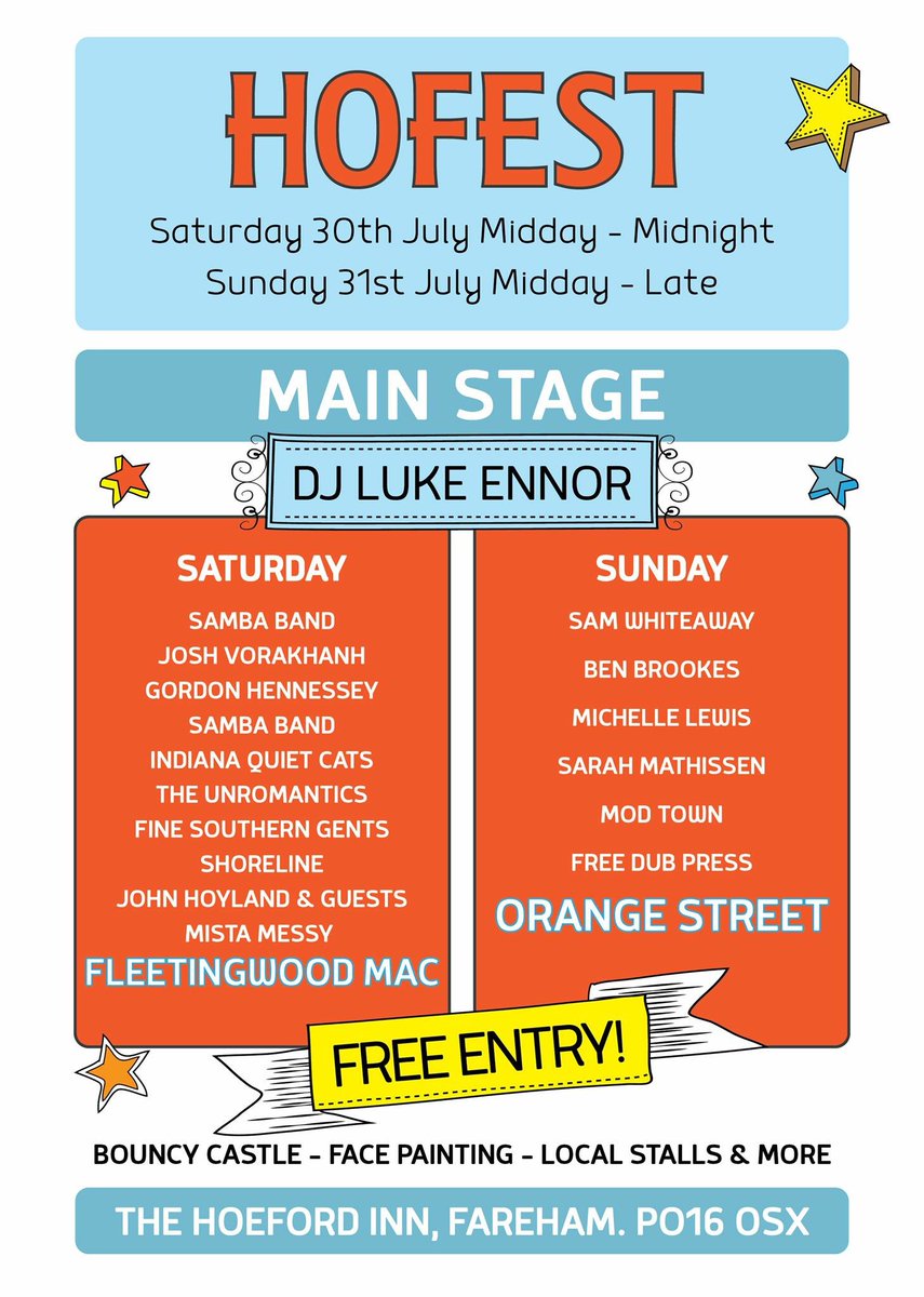 Join us on Sat 30 July at Hofest! Good lineup, local beer, free entry. <a href="/TheHoeford/">The Hoeford Inn</a> <a href="/portsmouthmusic/">Portsmouth Music Hub</a> #livemusic