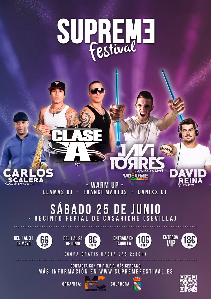 ¿Aún no tienes tu entrada? 
¡No te pierdas el mayor festival de la comarca! #SUPREMEFESTIVAL supremefestival.es