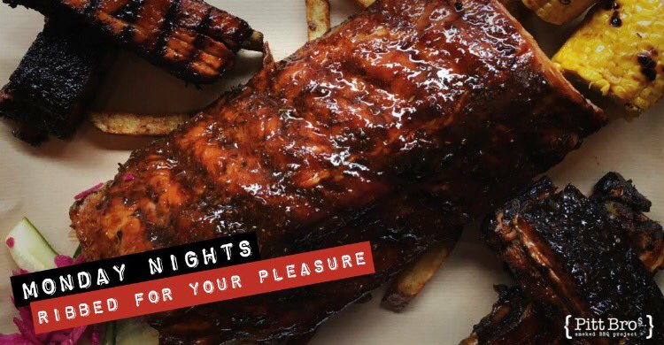 PittBrosBBQ's tweet photo. Starting tomorrow we give you "Rib Night Monday's".A selection of Ribs, corn and fries. 2 people €29.95 ⚡️ https://t.co/IXcSwGlLr1