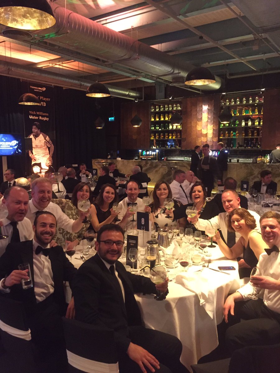 Great people. Great hosts over the season. And good company again tonight. #partydownstairs #guinnesspro12awards