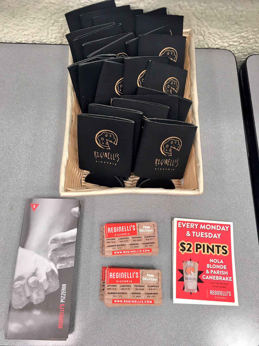 SWNOLA's tweet image. Big thanks to our awesome sponsor @ReginellisNOLA for the slick swag #swedunola