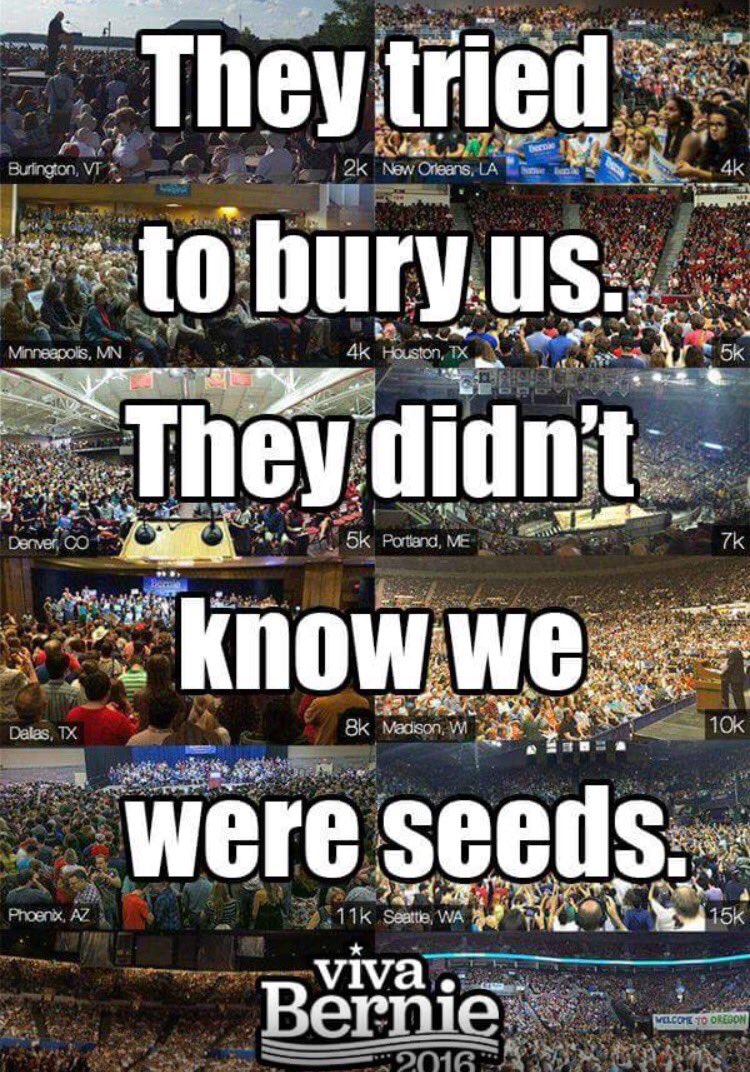 Ontheotherhand's tweet photo. BE THE SEED
#BernieInNJ #rutgers4bernie #independentsforbernie #Republicans4Bernie #FeelTheBern https://t.co/JmGc8pXo5H