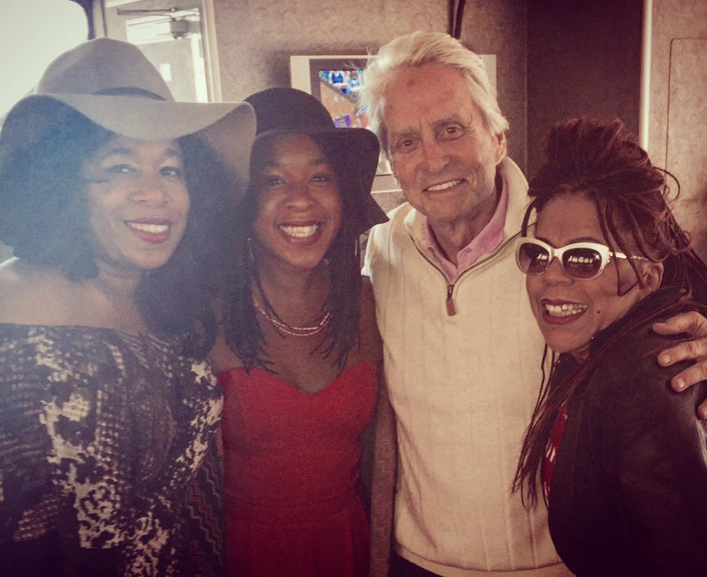 Nicole Asia, n Michael Douglas n Val at America Cup World Series #HappyMothersDay