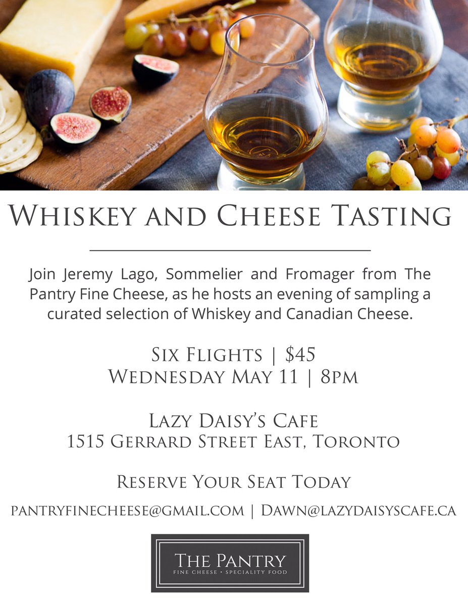 wWwTOchapter's tweet image. Join us May 11th for Whiskey &amp;amp; Cheese with @pantrycheese @LazyDaisysCafe - this one is co-ed!