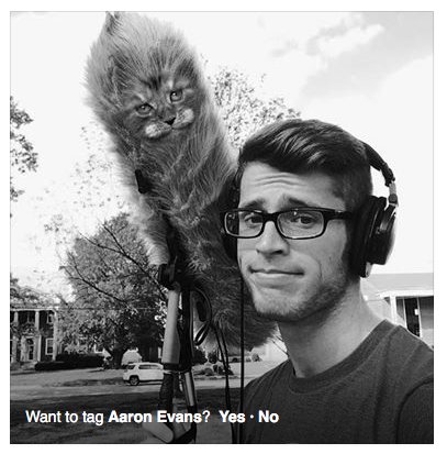 KerryLynn000's tweet photo. I really hope Facebook thought @MrAaronEvans was the cat in this photo. https://t.co/ZEzSrliVRK