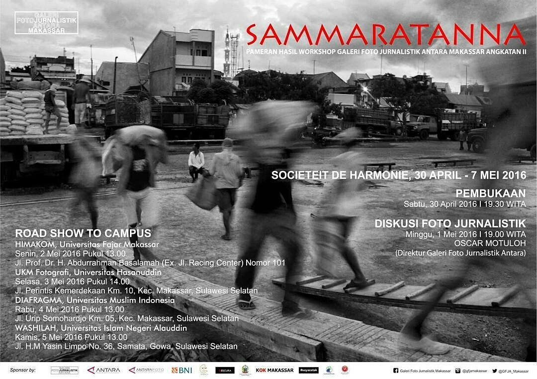 2Samaratanna's tweet photo. SAMMARATANNA
Pameran Foto Hasil Workshop Galeri Foto Jurnalistik Antara Makassar
#GFJAMAKASSAR #GFJA #WORKSHOPGFJA https://t.co/THg1Ji4M6E