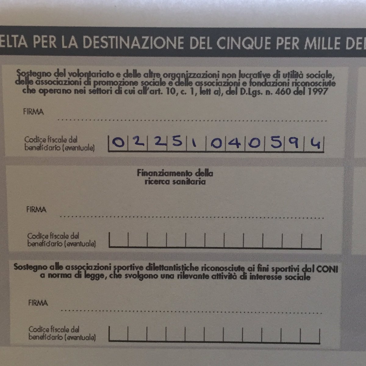 soniacardillo's tweet photo. donaci 5x1000 : codice fiscale 02251040594 grazie ... https://t.co/iiCcgc0f5b