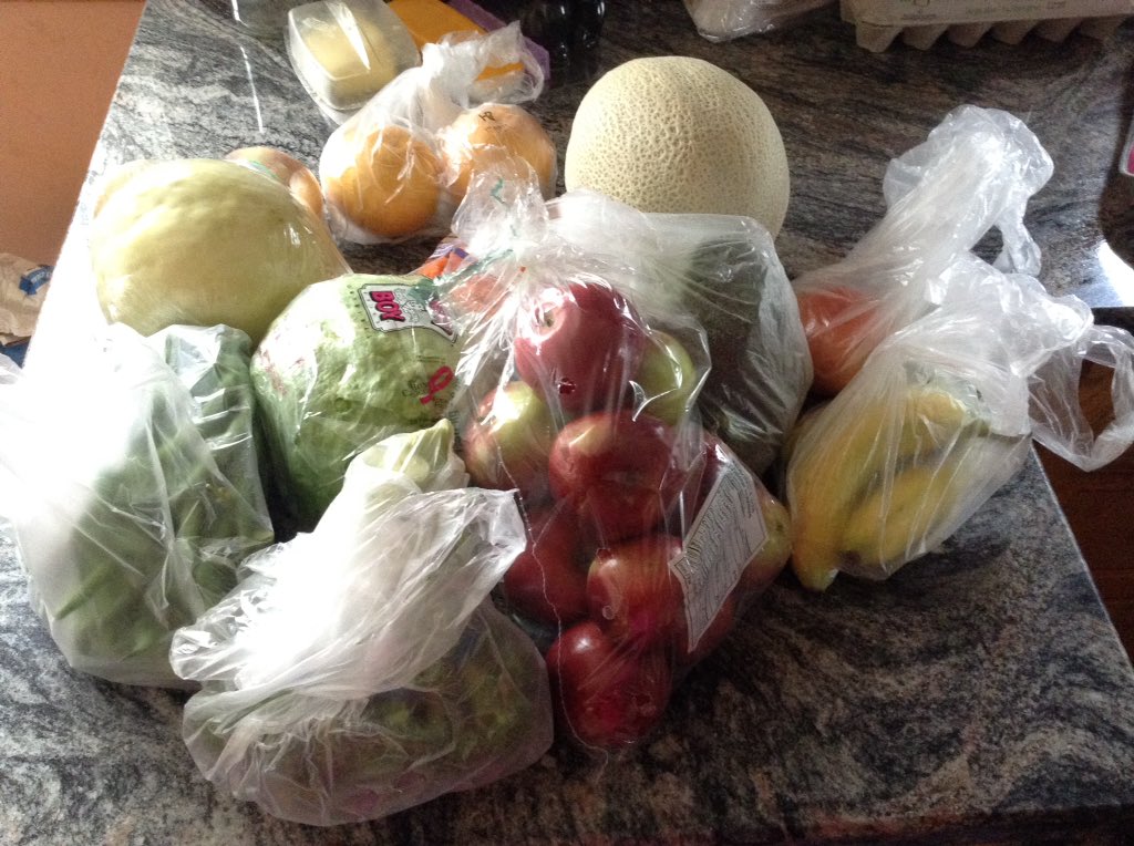 alysonalycat's tweet photo. @BenjiManTV @itsjudytime Thanks to you guys, my mom and I just bought all this fruit and vegetables :) https://t.co/F6iL6UBO4w