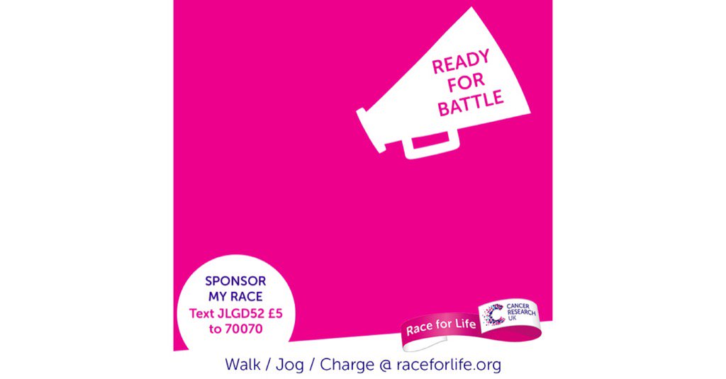 I'm taking part in Cancer Research UK's Race for Life. Please sponsor me💗 justgiving.com/rachelwansell
