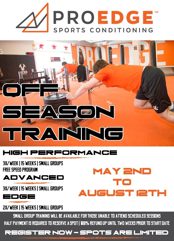 proedgetraining's tweet photo. #proedgeoffseason starts next week!Sign up soon as spots are filling up.Small group options available #trainlikeapro https://t.co/0pZ4ivm2Ny