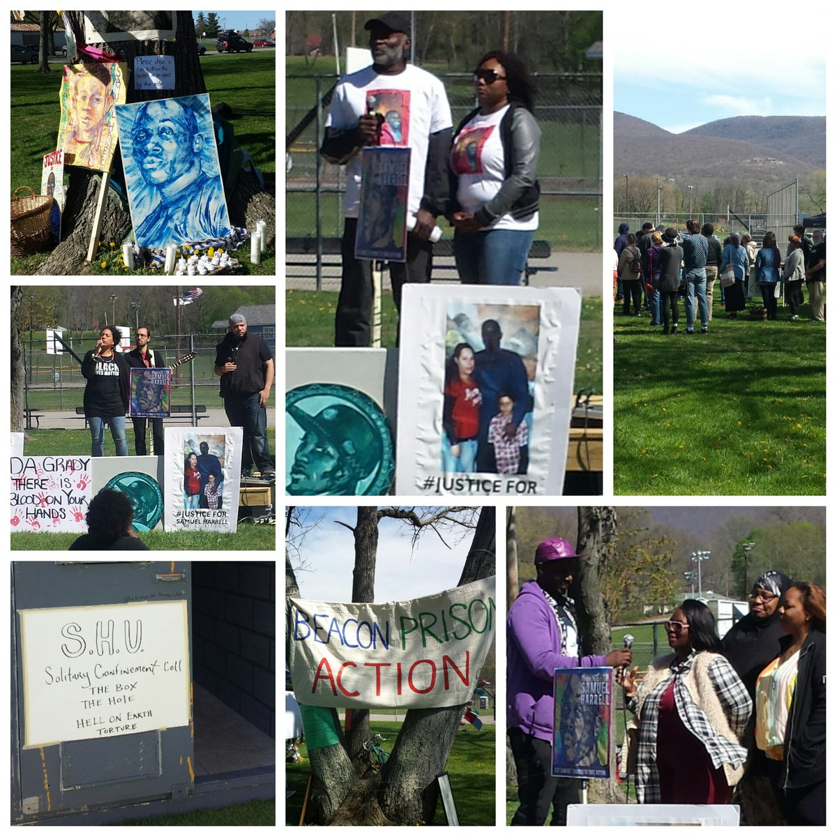 WESPAC_NY's tweet photo. We traveled to Beacon, NY on Sunday to join rally with family of #SamuelHarrell. Killed by CO's at Fishkill CF. #BLM https://t.co/gBzAbAhxEb