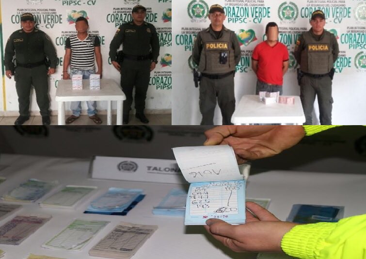 PoliciaDECOR's tweet photo. 👮🇨🇴Realizamos Controles al Chance Ilegal,🔒capturamos a 3 Personas e incautamos 3000 mil boletas de rifas ilegales📢 https://t.co/goIyU3a2lL