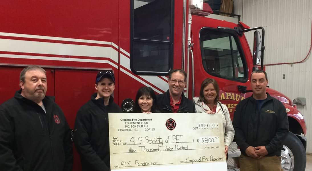 purloo's tweet photo. Crapaud Fire Dept presented 9300.00 to #alspei money raised from 1st annual #firemens hockey tournament. https://t.co/KnuNclWRpK