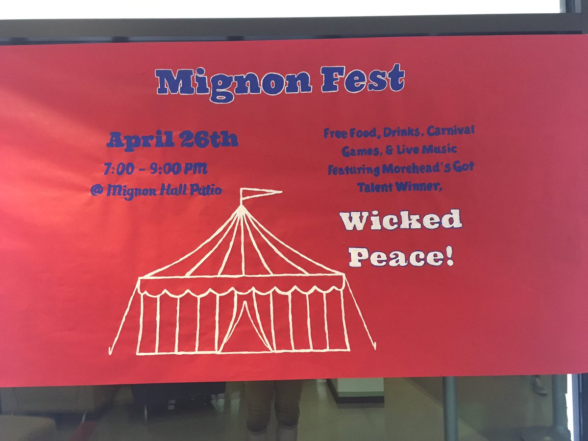 WickedPeaceBand's tweet photo. Come out to Mignon Fest right now and hang out with us if you're on campus! #wickedpeace https://t.co/n35eKNUK1c