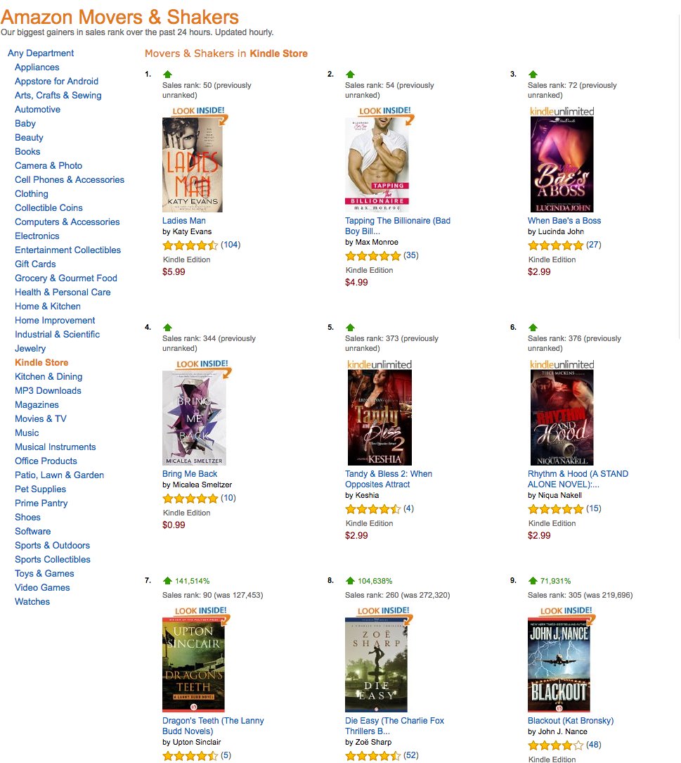 SullandPartners's tweet photo. Ladies Man by @authorkatyevans is now the #1 mover and shaker in the Kindle Store! https://t.co/VoAlkeo7Xx https://t.co/o3vV7OdWYL