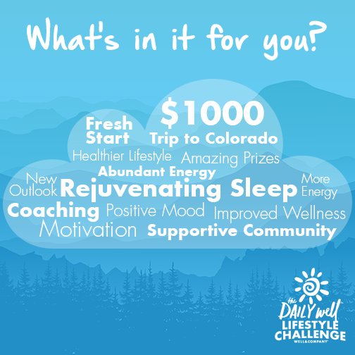 wellandcompany's tweet photo. RT Looking for a #challenge? Look no further! The #DailyWell Lifestyle Challenge is HERE! What's in it for you? https://t.co/rOAcMVABQh